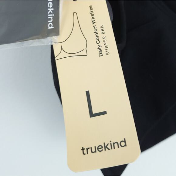 NEW TrueKind Daily Comfort Wireless Shaper Bra Large Black, Back Closure - Picture 4 of 5